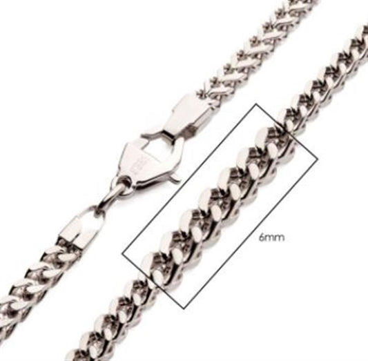 Solid Franco Chain Necklace Stainless Steel 24