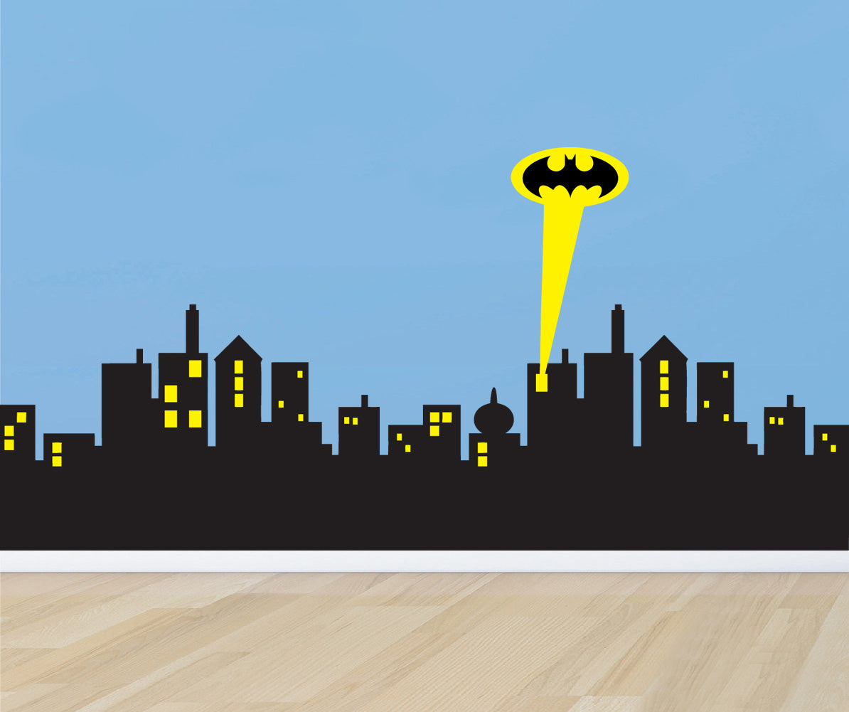 Batman Gotham City Skyline Wall Sticker Decal 