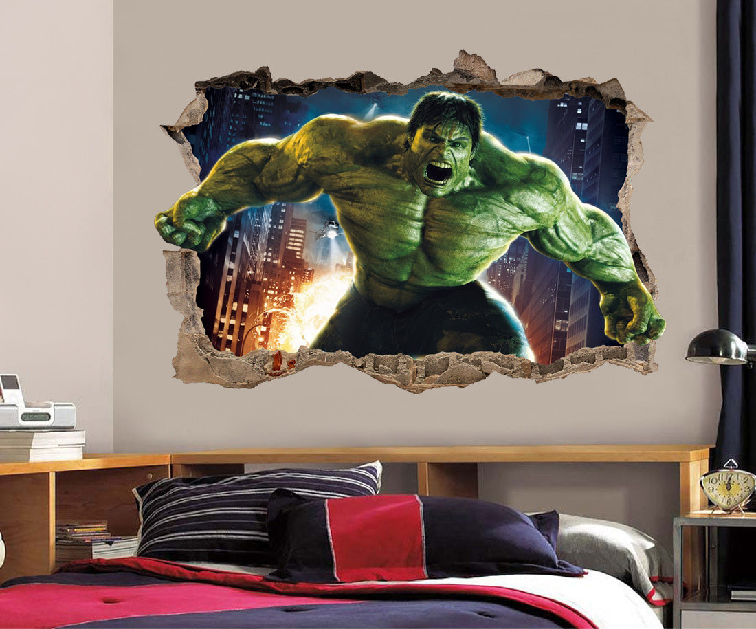 The Incredible Hulk 3d Smashed Wall Decal Wall Sticker H154 Decalz Co