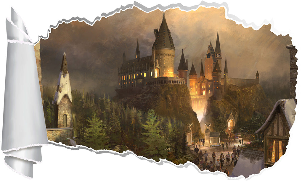 Harry Potter Poudlard Castle 3d Torn Paper Effect Autocollant Mural Wt Decalz Co