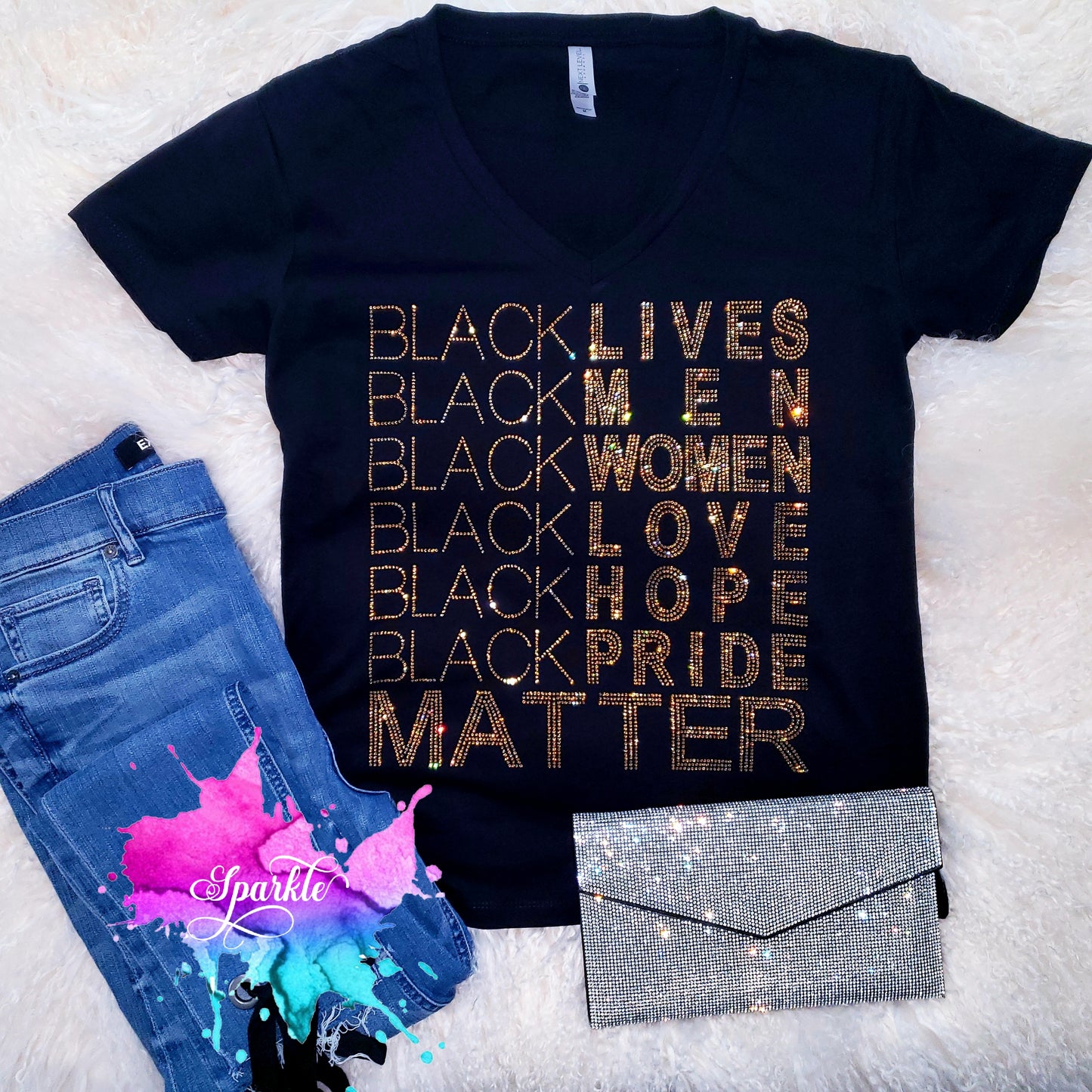 Black Lives Matter Crystallized Tee – Crystallized By Sparkle