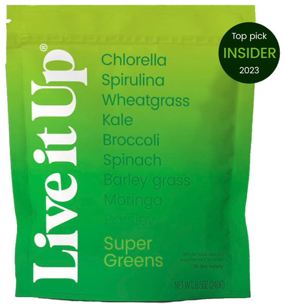 live it up super greens powder for bloating