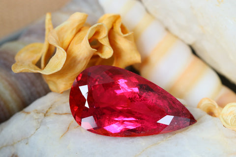 Rubellite 23.38 CT Pear - shoprmcgems