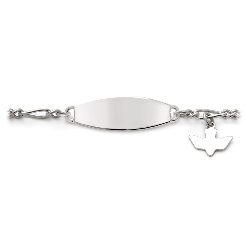 Speidel Children's ID Bracelet with Plaque and Flower Charms