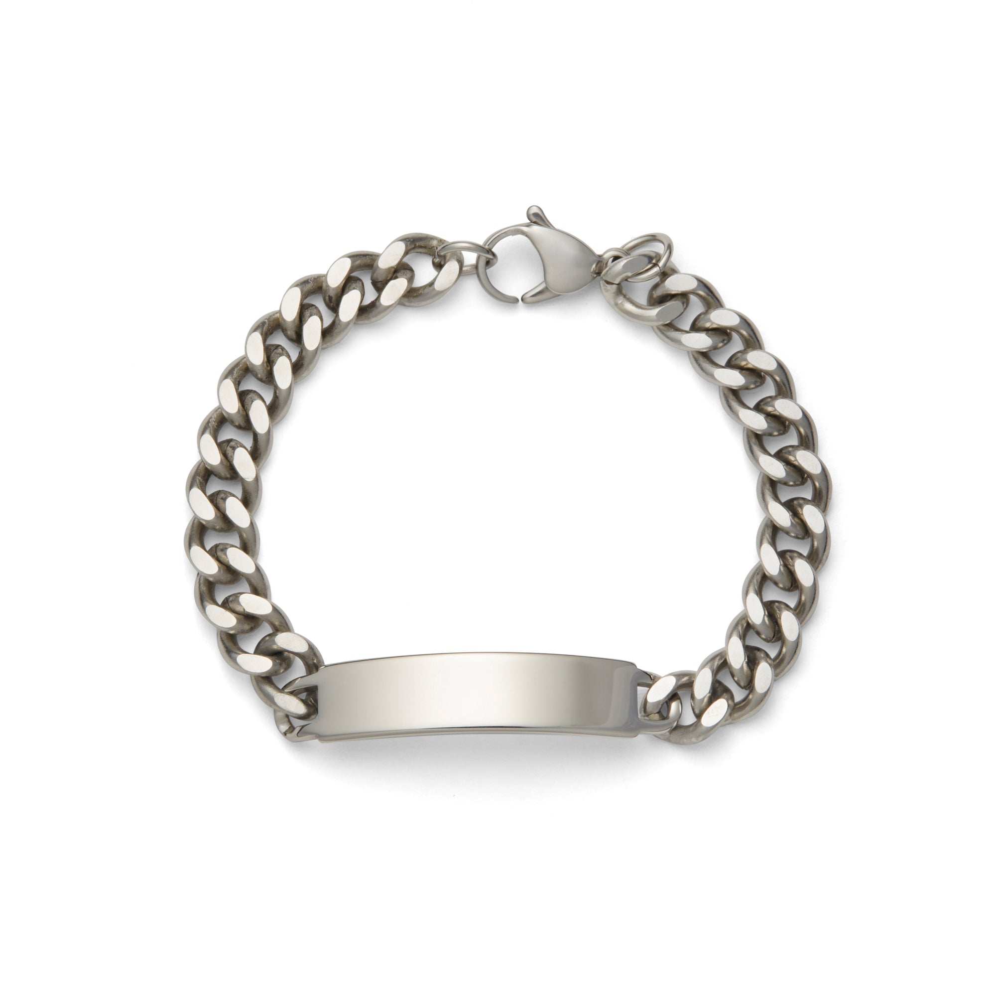 Men's ID Bracelet, Engravable Classic Silver Polished Plaque | Speidel