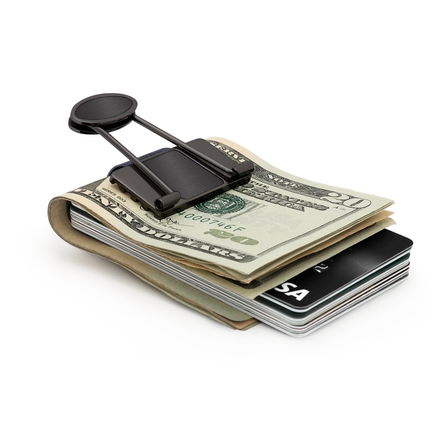 leather credit card money clip