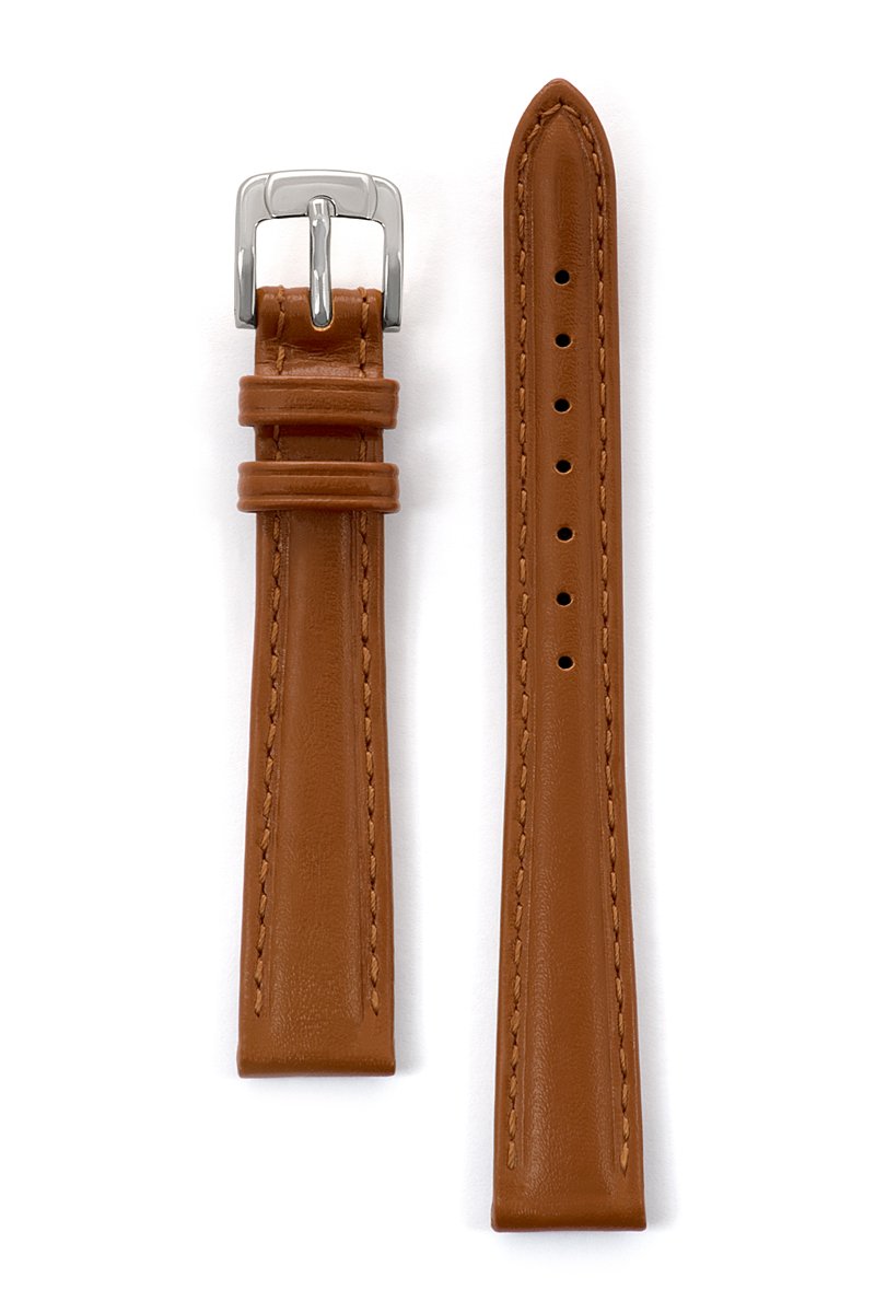 22mm Tan Textured Calf Leather Watch Band