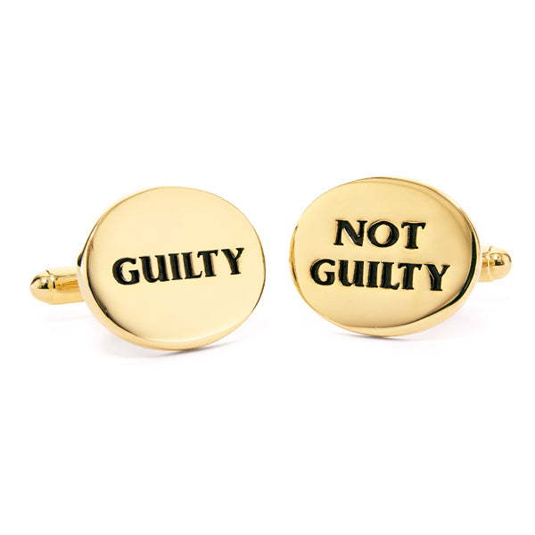 Gold Tone Guilty Not Guilty Cuff Links Made In The Usa Speidel