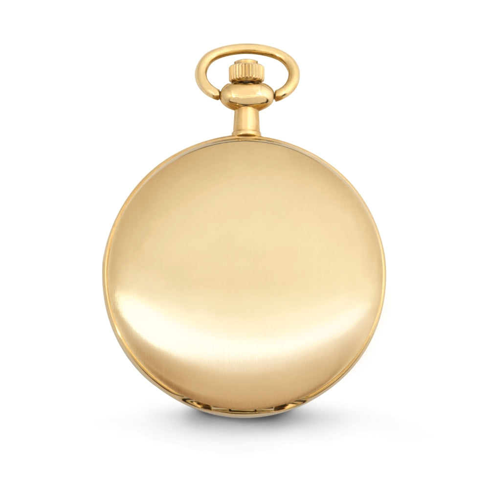 Classic Smooth Gold Tone Pocket Watch With 14