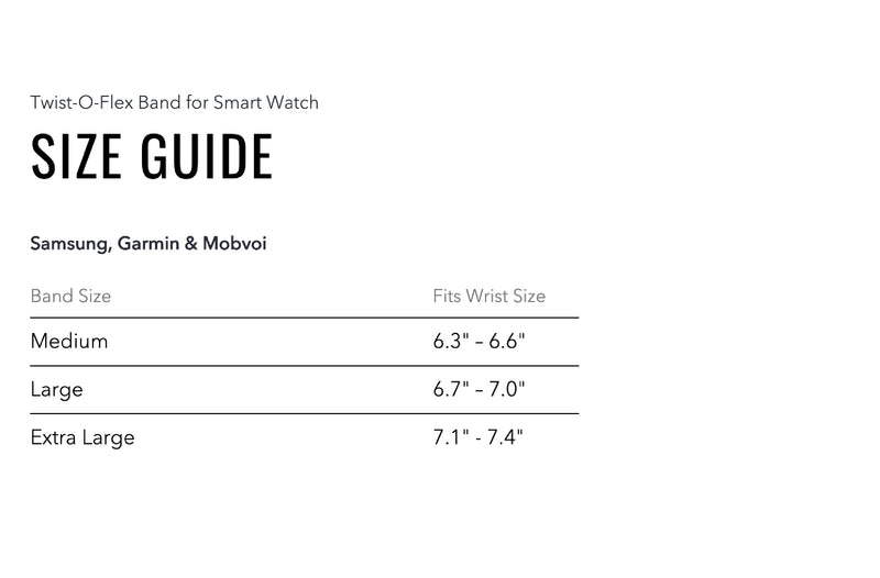 Garmin Size Chart