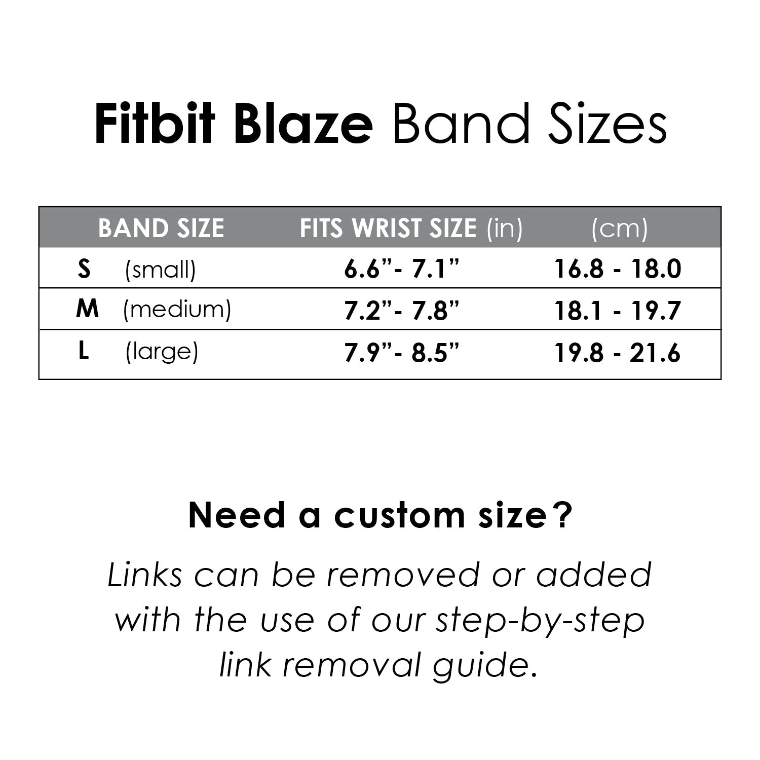 fitbit blaze band size