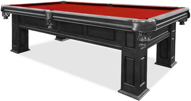 black and red pool table