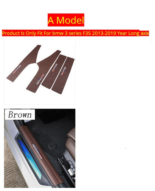 Car Styling Interior Door Sills Scuff Plates Guard Threshold Plate Leather Welcome Pedal Sticker For Bmw 3 Series Gt F30 F34 F35