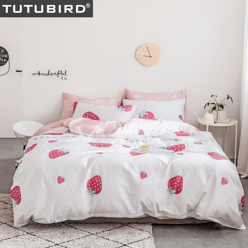 Kids Cartoon Strawberry Print Bedsheet Spread 100 Cotton Soft