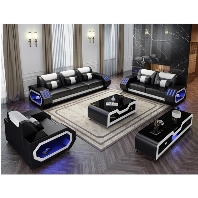 Wholesale Living Room Furniture Cheap Leather Corner Sofa Set 5 6
