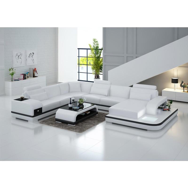 1 Wholesale Living Room Furniture Cheap Leather Corner Sofa Set 7