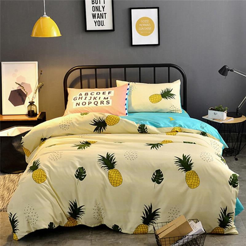 1 Coxeer Cartoon Bedding Set Pineapple Patterns Polyester Duvet