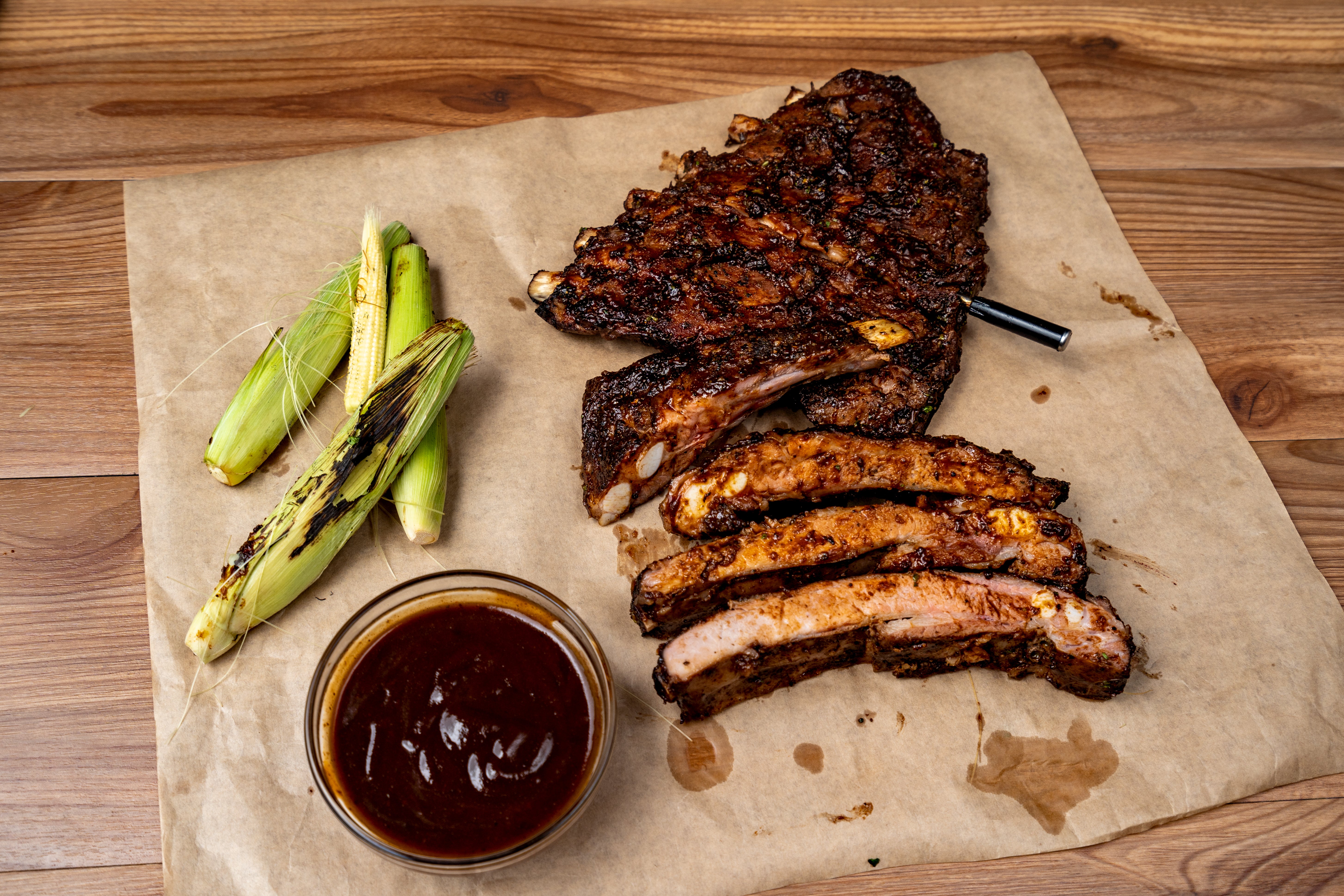 St. Louis-style ribs on plate