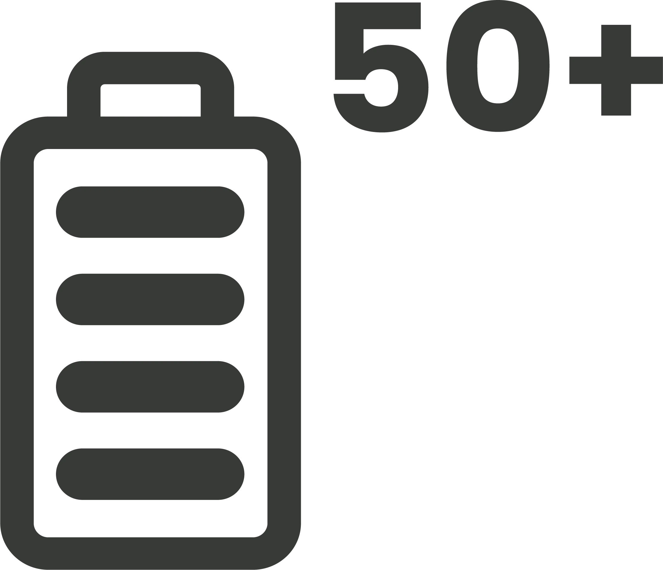 50+ Hours Stick Battery Life