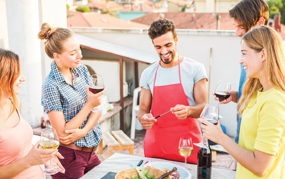 Friends at a barbecue