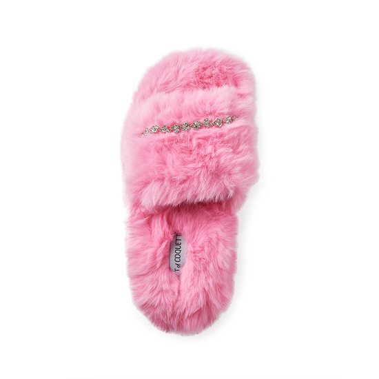 Zsa Zsa Hot Pink Faux Fur Slides 6