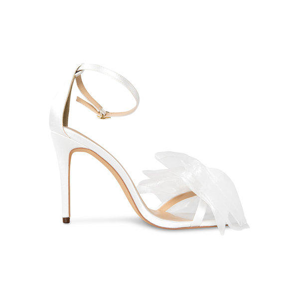 Jennifer White Vegan Satin Open Toe Bow Heels – Cult of Coquette