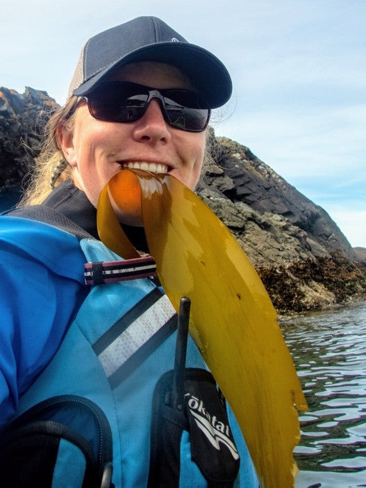 Michelle Learned snacking on bull kelp. 