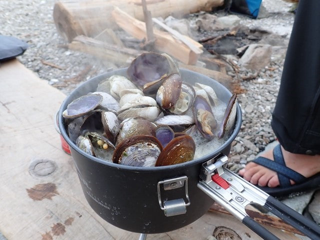 Clams cooking