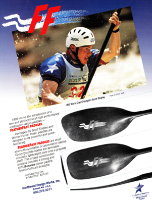 A page from a catalog featuring the FeatherFast paddle