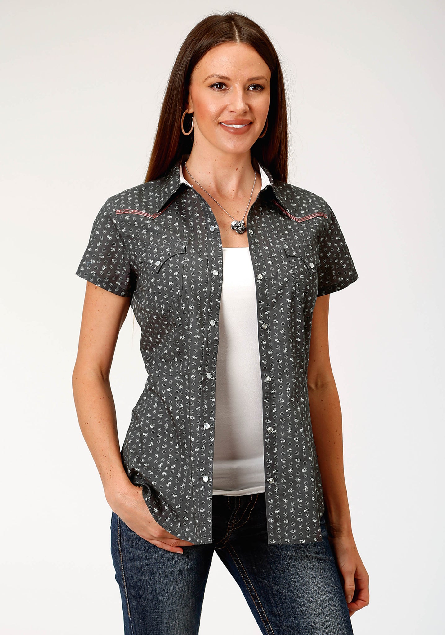 ladies short sleeve western shirts