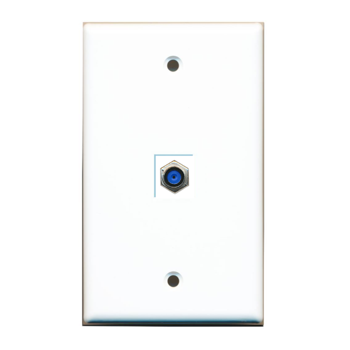 1 Port Custom Keystone Wall Plate Solid White