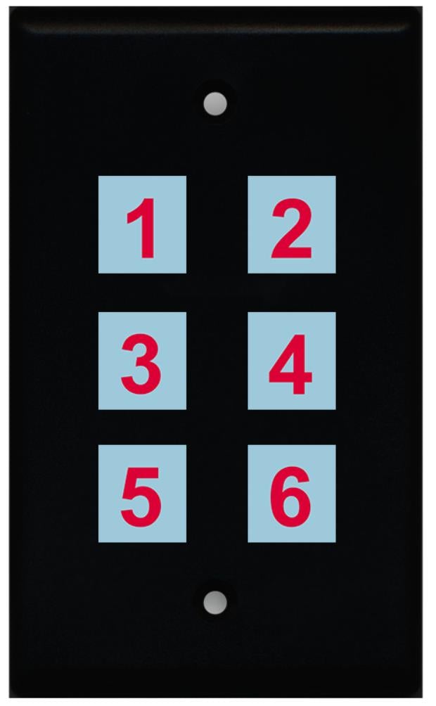 6 Port Custom Keystone Wall Plate Solid Black