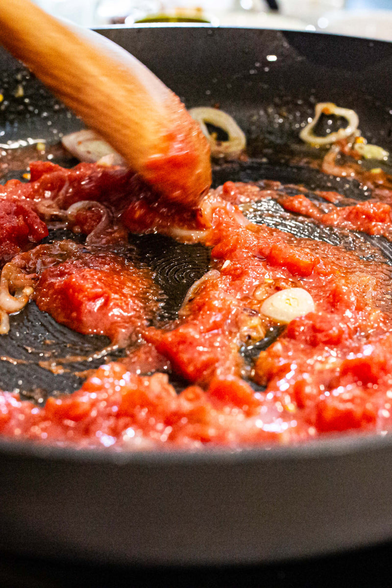 Sauteeing the vodka sauce