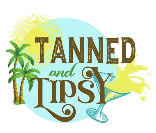 Tanned and Tipsy using clipart to make a sublimation design