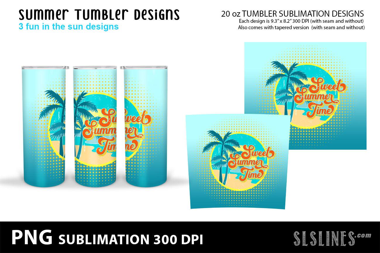Download Skinny Tumbler Sublimation Summer Beach Designs Slslines
