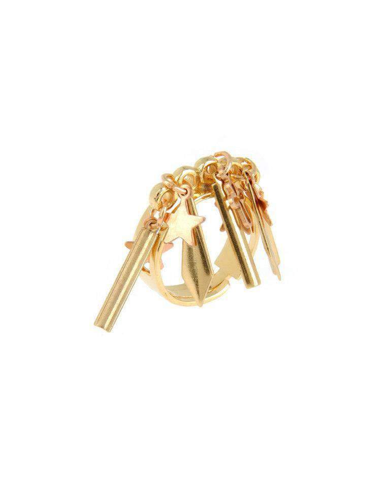 Gold Plated Brass Ring With Studs