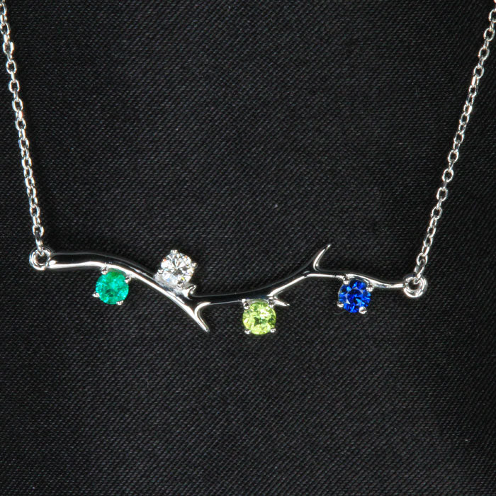 birthstone necklace for mom 4 stones