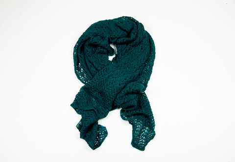 Alpaca Lace Scarf in Green by Marian Morris