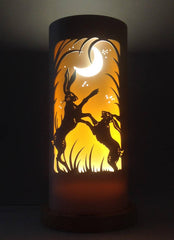 Boxing Hares Night Light by Tique Lights