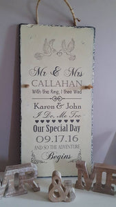 Unique Personalised Wedding Gift Plaque By Rosabelle Craftique