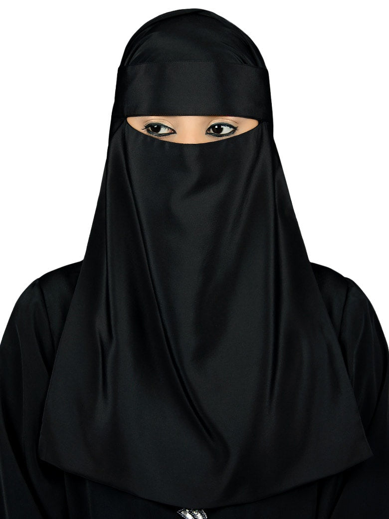 Buy Single Layer Niqab, Saudi Style, Muslim Face Veil in Crepe/Nida ...