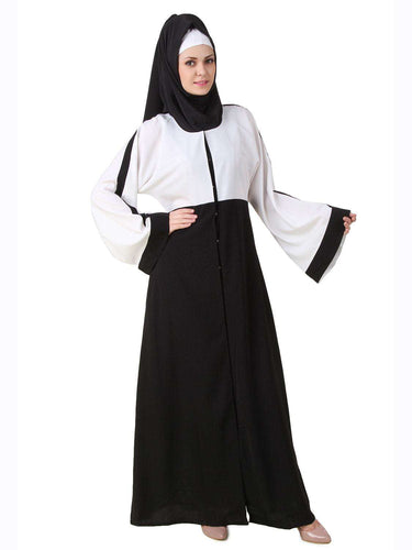 Norhan Black & White Nida Dubai Abaya