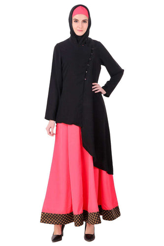 Dual Layer Cross Over Jacket Abaya