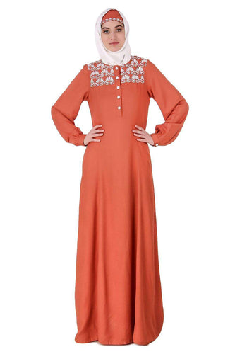 Embellished Yoke Formal Abaya