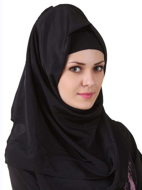 Buy Amala Black Crepe Hijab Online Mybatua