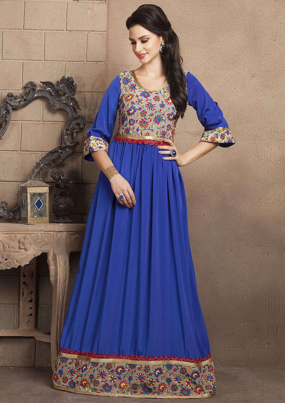 royal blue casual maxi dress