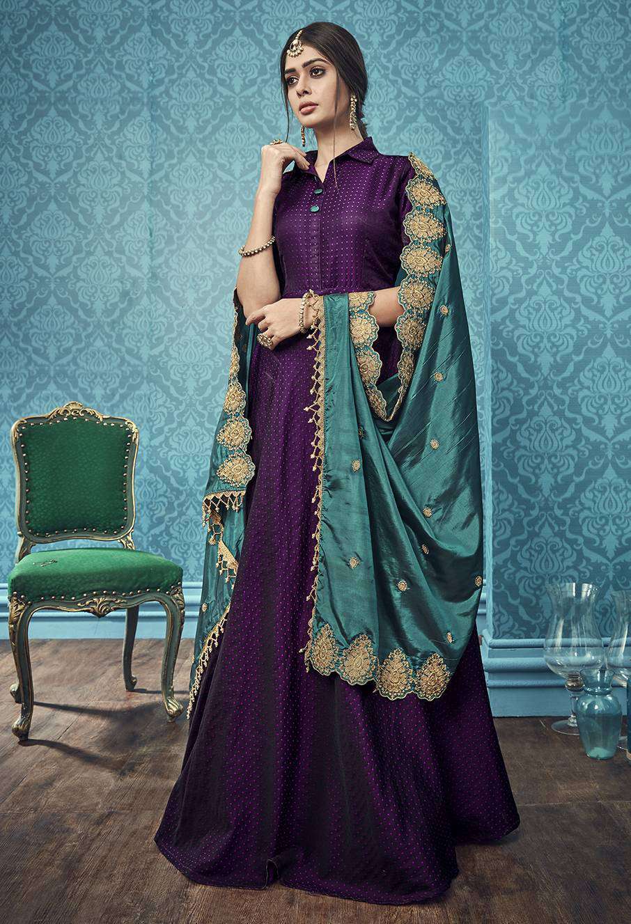 dark purple anarkali