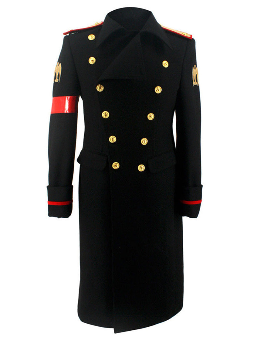 Michael Jackson Black Military Trench Coat MJ Costume