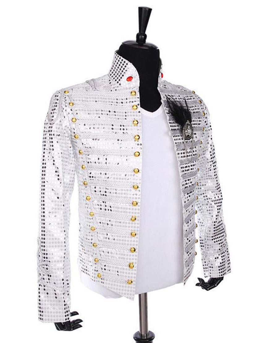 Michael Jackson History Tour Outfit White Sequin Jacket for Man/Women/ –  MJcostume