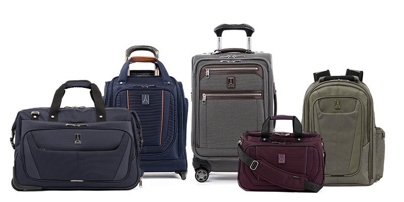 Différents bagages à main : sac à roulettes, sac à dos, sac de voyage et sac sous le siège.